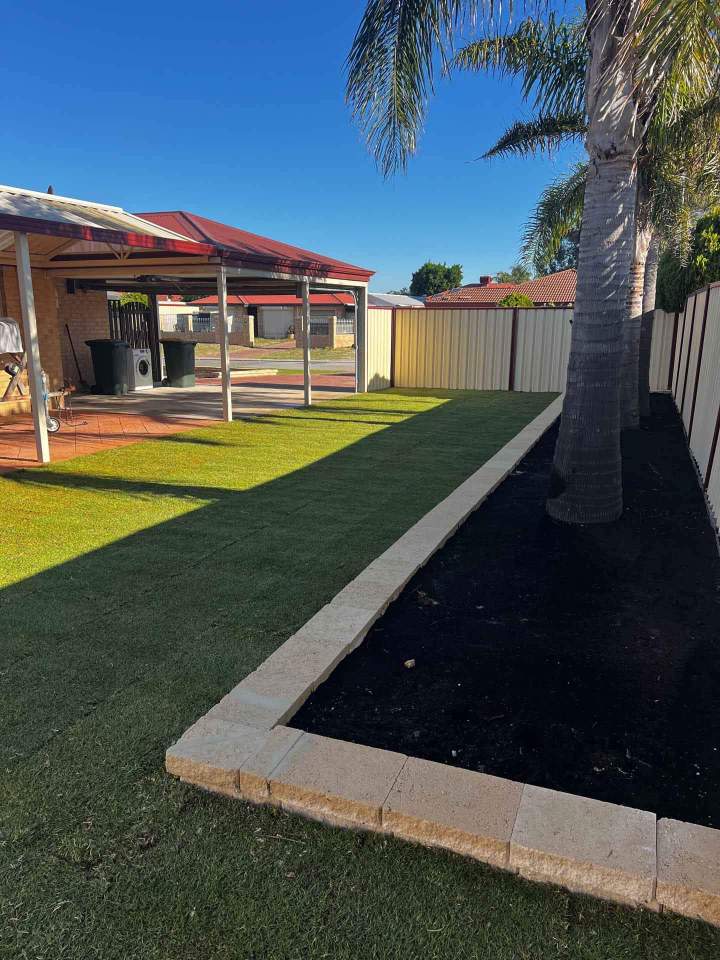 Residential Exterior Layout with Maintenance-free Lawn Perth